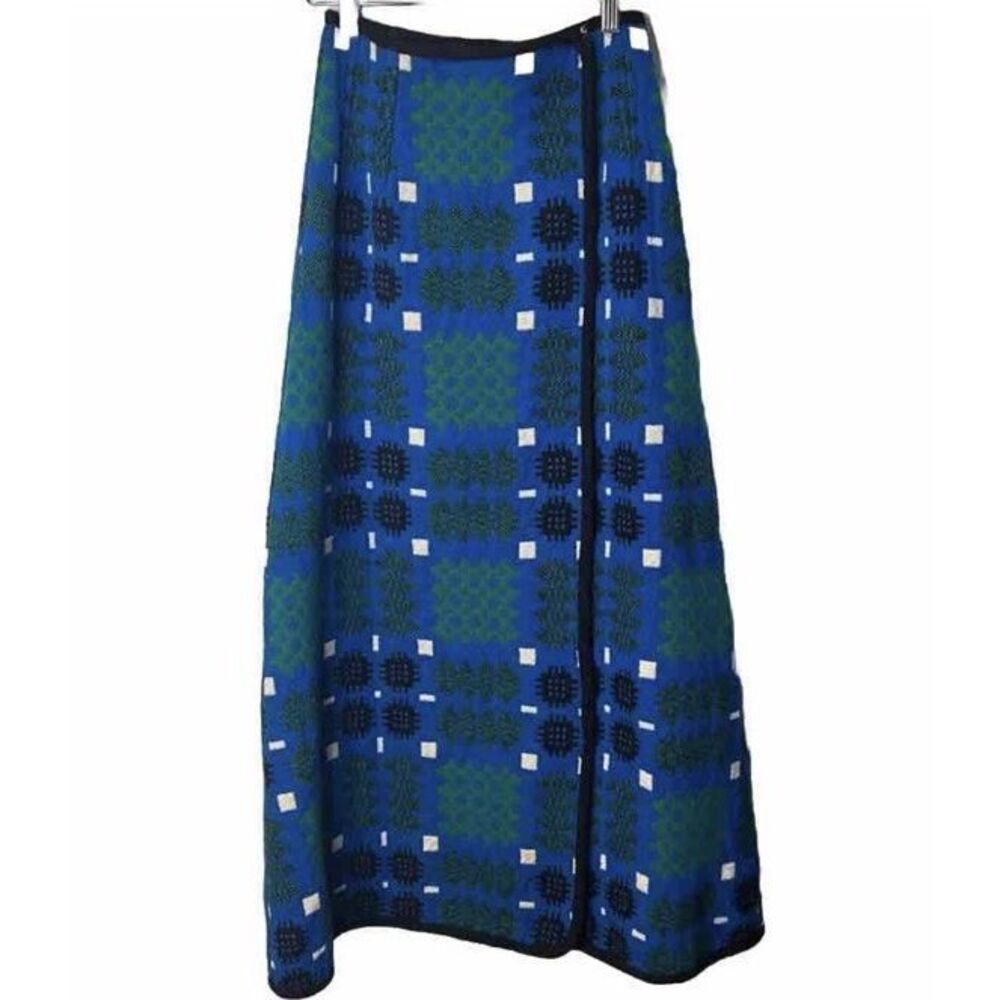 Unique David Designs Wool Wrap Maxi Skirt XXS Geometric Aztec Print Boho